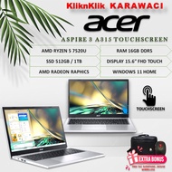 Laptop Acer Aspire 3 A315 Amd Ryzen 5-7520U Ram 16GB DDR5 SSD 1TB 15.6 inch FHD Touchscreen Win 11