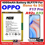 ORIGINAL NGS 4000mAh Battery Bateri BLP779 Compatible Compatible For OPPO A92s / OPPO A93 / OPPO F17