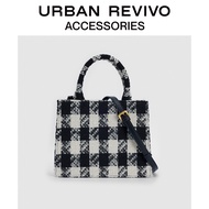 URBAN REVIVO New Ladies Plaid กระเป๋าโท้ทความจุขนาดใหญ่ AW36TG2E2000 Multicolor