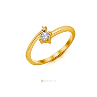 Jewellista แหวนนิ้วก้อยเงินแท้ 925 ประดับพลอย CZ รุ่น Lunara