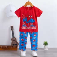 FORSLEEP CP2305 Boys' Sleepwear Set Imported ORGANIC Short Long Pajamas SPIDERMAN Character Sleepwea