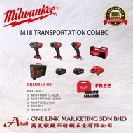 MILWAUKEE M18 TRANSPORTATION COMBO PROM18-03