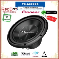 PIONEER TS-A300D4 12" Dual Voice Coil 4 ohm Component Subwoofer