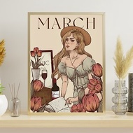 Louise.P【March Picnic 3月的野餐】A3/A4海報 水彩紙(不含相框)