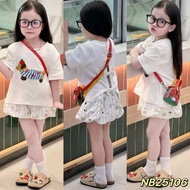 8-30kg_Girl's dog-shaped shorts set..cotton t-shirt, shorts.