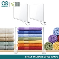 ZENi Shelf Divider Organizer | 2PCS Pack Transparent Acrylic Divider for Wall Shelf & Wardrobe Cabin