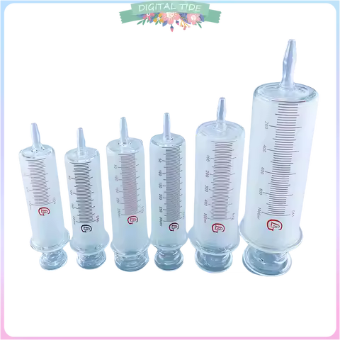 150ml/200ml/250ml/300ml/500ml/1000ml All Glass Syringes Large Sausage Device Glass Injector Large Ca