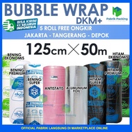 plastik bubble wrap 125cm x 50m - bubble wrap dkm+ premium murah /roll - alumunium foil