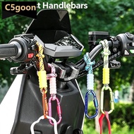 C5GOON Universal Motorcycle Helmet Hook with Reflective Rope Storage Hanger for E-Bike Scooter Handl
