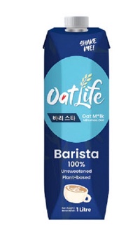 OATLIFE นมโอ๊ต สูตรไม่เติมน้ำตาล สูตรบาริสต้า ตีฟองขึ้น Oat Milk Unsweetened ฺBarista 1 ลิตร นมเจ วีแกน