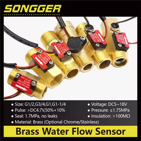YF-B1 B2 B3 B4 B5 B6 B7 B8 B9 B10 Brass Water Flow Sensor Hall Effect Flow Meter for Hot Water Heate