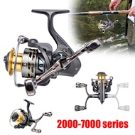 HOT[Free Ship] Lightweight Fishing Reel 2000-7000 series Spinning Reel Gapless Metal Handle Double Grip Fishing Reel Carp Freshwater Saltwater