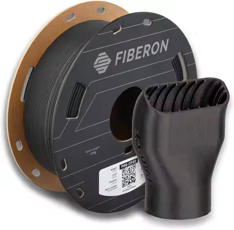 Polymaker Fiberon PA6-CF20 Carbon Fiber Nylon Filament 1.75mm Black 0.5kg, Fiberon PA6-CF Nylon Warp