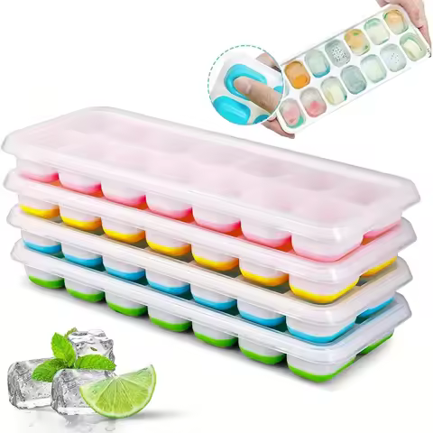 14 Grille ice cube tray Silicone ice cube mold tray reusable ice cube maker super easy to loosen ice