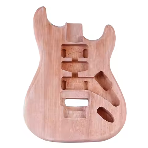 Unfinished Electric Guitar Body Okoume Wood 5.7CM Pocket Width Guitar Barrel Matte Natural DIY Guita
