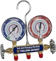 Yellow Jacket 42035 2-Valve Series 41 A2L Manifold, (psi °F) R32/454B/410A, 3-1/8" Gauges (No Hoses)