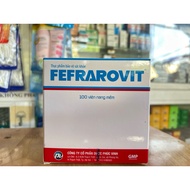 Fefrarovit (100v box) Supplement Iron, Folic Acid, vitamin B12. Supports red blood cell formation, r