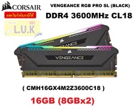 16GB (8GBx2) DDR4/3600 RAM PC (แรมพีซี) CORSAIR VENGEANCE RGB PRO SL (BLACK) (CMH16GX4M2Z3600C18) CL18 ประกันตลอดการใช้งาน