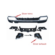 For E Class W212 Rear Bumper Lip Diffuser with Exhaust Tips for Mercedes Benz E350 E400 E63 For AMG 