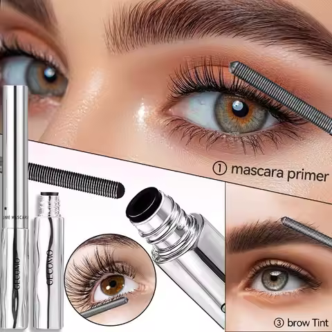 Waterproof Metallic Tube Mascara Silk Fiber Long-lasting Curling Mascara Eyelash Extension Thickenin