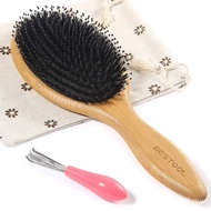 BESTOOLHairBrush-BoarBristleHairBrushesBambooWoodenCushionMassageAntiStaticLargePaddleHairbrushforWo