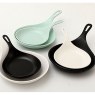 Korea Eating Broadcast BOKI Large Spoon Plate Picking Dish Handheld Tableware Handle Imitation Porce