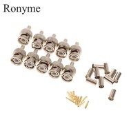 [Ronyme] 10 Pack Professional BNC Male Crimp-On Connector BNC Plug Crimp Adapter