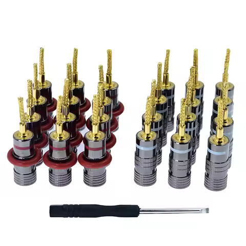 Screw-Type Connectors Deadbolt Flex Pin Banana Adapter Plug to 4mm Female Jack Center Surround Wire