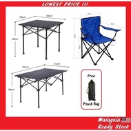 Camping Table Chair Foldable Folding Outdoor Glamping Picnic Table Kerusi Healing Meja Lipat