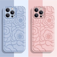 Luxury Leather Case For iPhone 11 12 Pro Max 11pro 12pro 12promax iphone11 iphone12 mini Cell Phone Cover Silicone Floral Shell Cellular Bumper Capinha Carcasas Flower Women Girl