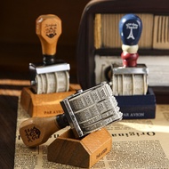 [VINTAGE DATE STAMP] Giftandtape Wooden Handle Date Roller Stamps Chop | Retro Korean INS Journal