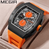 MEGIR Brand Fashion Men Calendar Chronograph Waterproof Sport Watch Rubber Military Army Man Wristwatch