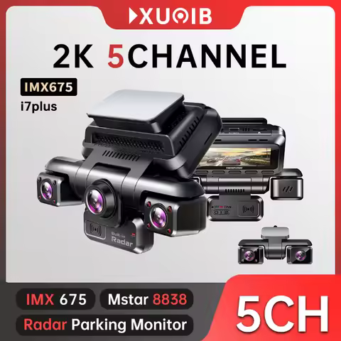 XUOIB i7plus 5K 5CH dashcam 360° for IMX675 Car DVR Camera 24H Parking Monitor Night Vision WiFi GPS