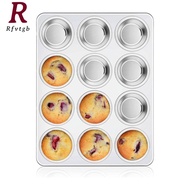 Nonstick Metal Muffin Pan Stainless Steel 12-Cup Cupcake Tin Size 13.8" X 10.4" Egg Bites Tray