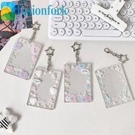 FUSIONFORK​ Acrylic Photocard Holder, Transparent with Keychain Photo Card Case, Picture Display Sta