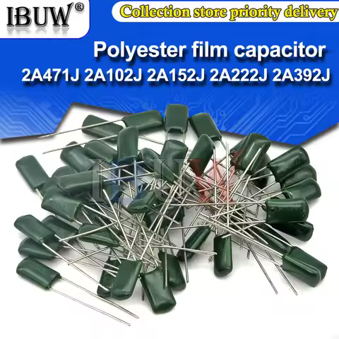 Polyester film capacitor 100V 1nF 1.5nF 2.2nF 100nF 2A471J 2A102J 2A222J 2A392J 2A332J 2A472J 2A103J