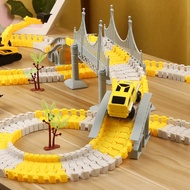 333pcs DIY Car and Train Track Sets Educational Toys Mini Railway Hot Racing Vehicle Models Flexible Track Children's Game Brain