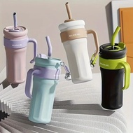 SG LOCAL Portable Thermal Insulated Water Bottle 1250ml Car Coffee Cup Tumbler Handle Straw