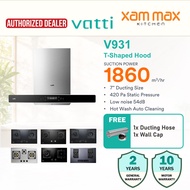 Vatti V931 Artemis Series T Type Range Hood 1860m3/h Suction Power with Steam & Hot Auto Clean