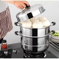 3 Layer Steamer 32cm/30cm/28cm Stainless Steel cooking Pots Cookware Steam