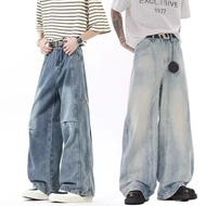 Baggy jeans men seluar baggy jeans lelaki neutral Loose jeans Hip hop plus size men's jeans