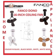 Fanco Dono 16inch Corner Ceiling Fan l Free Express delivery l PM for Discount