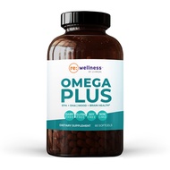 Omega Plus Fish Oil - Omega 3 Supplement to Support The Brain, Mood & Cardiovascular Health - EPA & 