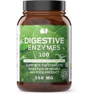 Digestive Enzymes Supplements, Natural Plant Based Superfood - 100 Capsules 600mg Probiotics Amylase