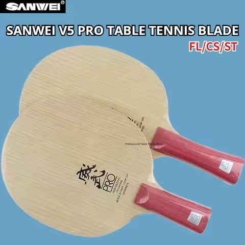 SANWEI V5 Pro Table OFF+ Tennis Blade 7-ply Pure Wood Ping Pong Blade Professional Rackets Offensive