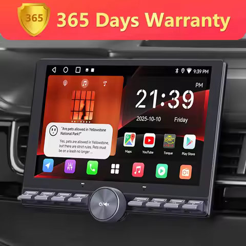 10.1 inch Retractable Screen Android Car Stereo Single 1 Din Bluetooth GPS Navigation CarPlay Auto 1