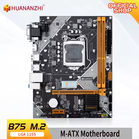 HUANANZHI B75 M.2 Motherboard M-ATX For Intel LGA 1155 i3 i5 i7 E3 DDR3 1333/1600MHz 16GB SATA3.0 US
