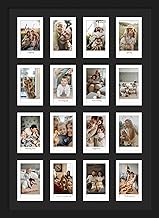 11.4x16.1 Collage Picture Frame for Polaroid 2x3 Mini Instant Prints Photo with 16 Openings, Black F