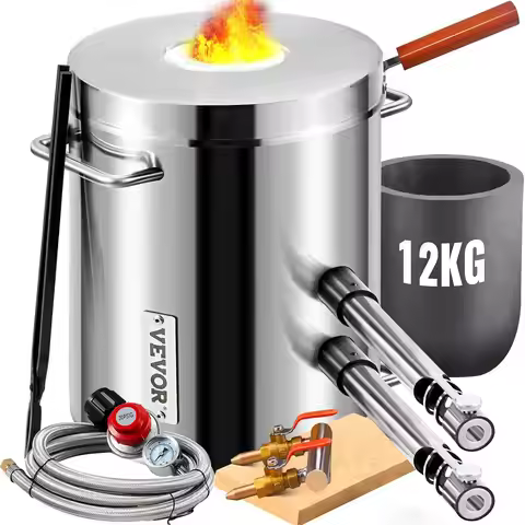VEVOR 12KG Propane Melting Furnace Kit Large Capacity Foundry Home, Blacksmithing Forge with Crucibl