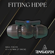 Stop kran / HDPE Ball Valve - 63 x 63mm (2") High Quality HDPE Pipe Connection